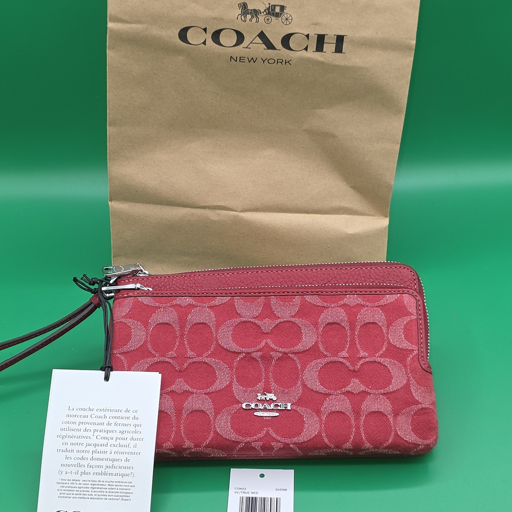 Coach Skinny Women's Wallet - Brass/Sport Red (58586)